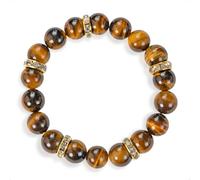 SENLLY Golden Ember - Beaded Stretch Bracelet with Tiger’s Eye, Handmade Natural Stone Jewelry for Confidence, Strength & Grounding