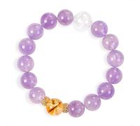 SENLLY Lavender Dawn Glow - Beaded Bracelet with Natural Lavender Amethyst, Citrine & White Agate, Handcrafted Natural Stone Jewelry for Calm, Balance & Gentle Radiance