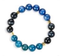 SENLLY Midnight Clarity - Beaded Stretch Bracelet with Blue Tiger’s Eye, Lapis Lazuli & Blue Apatite, Handmade Natural Stone Jewelry for Focus, Calm & Balance