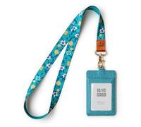 SENLLY Porte badge D'identification avec Courroie Lanière Tour de Cou, ID Porte cartes en Cuir PU et Cordon Amovible, 2 Fentes pour Cartes et 1 Fenêtre D'identification Transparente