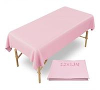 SenLuxe Drap de table de massage, 220 x 130 cm, tapis de cire réutilisable, en PVC, imperméable, résistant à l'huile, pour cosmétiques, spa, tatouage, noir (rose)