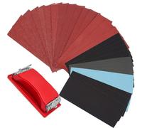SenmaiTools 45 Pièces Papier de Verre 40 à 5000 Grain Papier a Poncer 93 x 230 mm avec Cale a Poncer, Papier Poncage Sec Humide Double Usage pour Bois, Carrosserie, Pierre, Peinture, Métal