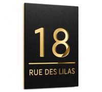 SENMATE Plaque de Numéro de Maison Extérieure Personnalisée | Adresse Verticale 3D en Acrylique avec Nom de Rue, Grand format vertical, double acrylique de 6 mm et deux fixations au choix