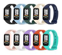 SenMore 10 Pièces Silicone Bracelet Compatible avec Xiaomi Smart Band 9 Active et Redmi Smart Band 3, Réglable Sport Bracelets de Remplacement pour Xiaomi Smart Band 9 Active.(No host)