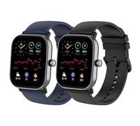 SenMore 20mm Bracelet pour Amazfit Bip, universel Sport en lanières Bracelets Gear S2 Frontier/Classic, Montre 2, Huami Amazfit Bip Younth (20mm, 2PCS- Black & Blue)