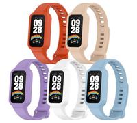 SenMore 5 Pièces Silicone Bracelet Compatible avec Xiaomi Smart Band 9 Active/Redmi Smart Band 3, Bracelets de Remplacement Sport Réglable pour Xiaomi Smart Band 9 Active.(No host)