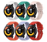 SenMore Lot de 6 bracelets de rechange en silicone compatibles avec Xiaomi Watch S1 Active/Xiaomi Watch S1 Pro, 6 pièces-A, 185 mm (max), 110 mm (min), Moderne