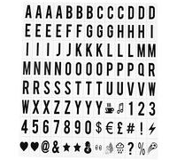 Senmubery 104 Pcs CinéMatique Lightbox Remplacement Lettres et Chiffres Signes Noir pour A4 Light Up Letter Box Sign Message Board 65.4X35Mm(LED Light Box n'est Pas Inclus)(Couleur: Noir)