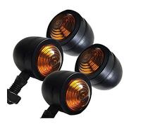 Senmubery 4 Pièces Noir Moto Clignotant Lampe Lumière Moto Clignotant Lumière pour Chopper Bobber
