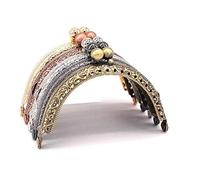 Senmubery 5 PièCes en MéTal Portefeuille Cadre Baiser Fermoir Serrure Bricolage Sac à Monnaie Couture à la Main Artisanat, 3,3 Pouces / 8,5 Cm