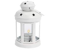 Senmubery Lanternes Une Bougie Suspendues en MéTal Vintage, Photophore, Chandelier pour Mariage, Maison, Cadeau de FêTes d'anniversaire-Blanc