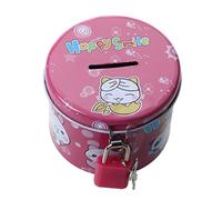 Senmubery Tirelire en forme de cylindre - Design caricature - Avec serrure à rideau et 2 clés