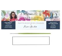 Sennelier Aquarelle Extra-Fines, set Marie Boudon,12 Demi-Godets Boîte en métal et pinceaux