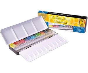 Sennelier Aquarelles boîte métallique 12 demi-godets