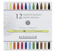 Sennelier Coffret 12 Crayons Pastel Sans Bois + 12 Emplacements Vides - Haute Pigmentation - Dessin, Esquisse & Détails - Pastels Secs Demi-Durs - Beaux-Arts Professionnels