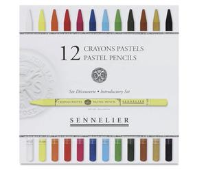 Sennelier Coffret 12 Crayons Pastel Sans Bois + 12 Emplacements Vides - Haute Pigmentation - Dessin, Esquisse & Détails - Pastels Secs Demi-Durs - Beaux-Arts Professionnels