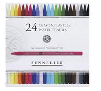 Sennelier Coffret 24 Crayons Pastel Sans Bois - Haute Pigmentation - Dessin, Esquisse & Détails - Pastels Secs Demi-Durs - Beaux-Arts Professionnels