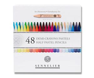 Sennelier Coffret 48 Demi-Crayons Pastel 7 cm - Couleurs Assorties - Haute Pigmentation - Texture Semi-Dure - Dessin, Esquisse & Beaux-Arts
