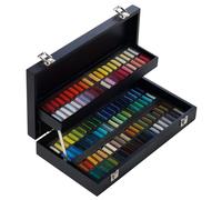 SENNELIER Coffret Bois Noir 120 Demi-Pastels à l’Écu - Pastels Extra-Tendres Haute Résistance à la Lumière - Texture Veloutée Professionnelle - Fabrication Artisanale Française