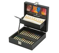 Coffret En Bois Noir De 24 Pastels À L'huile Sennelier