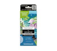 Sennelier Coffret Gouache Extra-Fine - 6 Tubes 10ml - Peinture Ultra-Mate Opaque - Kit Créatif avec Tutoriel Vidéo QR Code - Fabriqué en France (Bord De Mer)