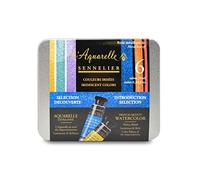 Sennelier Ensemble d'aquarelles pour artistes français, tubes de 10 ml, 6 couleurs irisées
