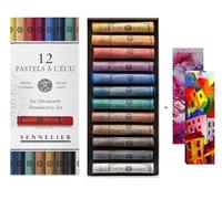 Sennelier ensemble de Pastel secs 12 pastels tendres à l'écu INITIATION Pastel Extra Fins + 2 cartes
