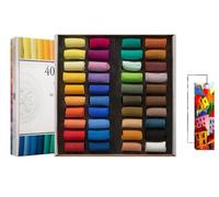 Sennelier ensemble de Pastel secs 40 demi-pastels tendres à l'écu Pastel Extra Fins SÉLECTION General et 2 cartes