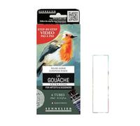 Sennelier gouache extra-fine 6 tubes 10ml, thème Rouge Gorge et 1 carte