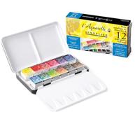 Sennelier - Boîte en métal de 12 1/2 godets - Peinture aquarelle extra-fine