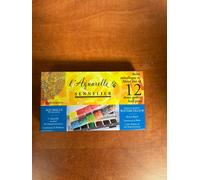 Sennelier - Boîte en métal de 12 1/2 godets - Peinture aquarelle extra-fine