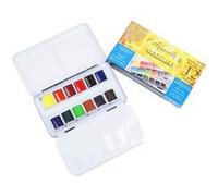 Sennelier L'Aquarelle - Peinture - 12 parties - aquarelle - 12 couleurs - couleurs assorties - extra-fine - demi-plateau G