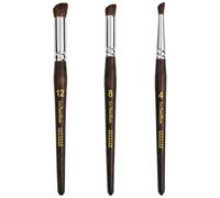 Sennelier Le Pastelliste - Set de 3 Pinceaux à Estomper pour Pastel Sec - Poil de Poney, Coupe Biseautée - Tailles 4, 8 et 12 - Dégradés, Fondus, Estompage