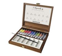 Sennelier Lot de 12 boîtes d'aquarelle en noyer pour artistes français, tubes de 10 ml, multicolore