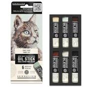 Sennelier Lot de 6 mini bâtonnets d'huile - Chat tigre - N130116.06