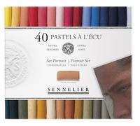 Sennelier Pastels Secs Demi-Format - Boîte de 40 Demi-Pastels Portrait - Pigments Purs Haute Qualité - Texture Extra Tendre et Veloutée - Pastels Artistiques Professionnels pour Dessin et Portrait