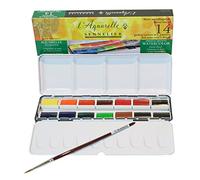 Boîte métal aquarelle - 14 godets entiers extra fine Multicolore