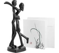 SENNESY Sculpture en Fer Faite à la Main avec Deux cœurs - Un Cadeau Romantique pour Les Mariages et Les Anniversaires - Comprend Une Carte de vœux Vierge pour exprimer Votre Amour