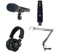 Sennheiser e 945 avec convertisseur USB, casque et bras de type broadcast