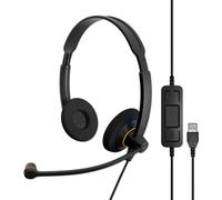 Sennheiser EPOS SC 60 USB ML Both-Side UC Headset with Call Control for MS Lync 504547 Noir