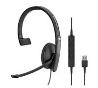 Sennheiser SC 130 USB (508314) - Casque simple (monaural) pour professionnels professionnels professionnels | avec son stéréo HD, microphone antibruit, connecteur USB (Noir)