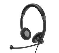 Sennheiser SC 75 USB MS 3,5 mm Binaural Bandeau Noir Casque audio - casques audio (Centre d'appel/Bureau, Binaural, Bandeau, Noir, Avec fil, 1,12 m)