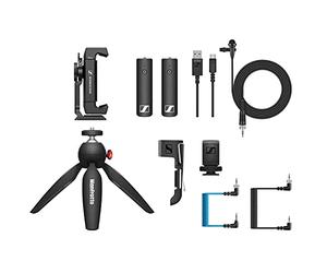 Sennheiser XSW-D Kit mobile de micro-cravate pour portable, micro-cravate omnidirectionnel sans fil pour l’enregistrement audio sur une caméra avec pince pour smartphone et mini trépied