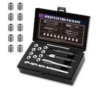 SENNMONN Kit de réparation de filetage M6 x 1,0 avec insert de 9,4 mm, foret HSS, taraud, pilote d'installation, fraisage, insert en acier inoxydable M6 x 1,0 x 9,4 mm x 10 pièces