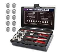 SENNMONN M8x1.25 Thread Repair Kit with 11.7mm Insert HSS Drill, Tap, Installation Driver,Stainless Steel Insert M8x1.25x11.7mmx10pcs