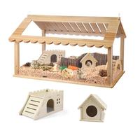 SENNOR Cage pour hamster syrien de 61 cm avec 2 petites maisons pour hamster - Durable, facile à nettoyer, cages pour cochons d'Inde, design à vue claire pour petits animaux de compagnie actifs