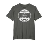 Senor Data Engineer - Funny Geek Joke T-Shirt, Homme Grandes Tailles, Asphalte, 4X Tall