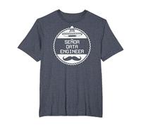 Senor Data Engineer - Funny Geek Joke T-Shirt, Homme Grandes Tailles, Bleu Chiné, 4X Tall