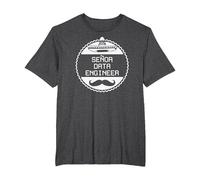 Senor Data Engineer - Funny Geek Joke T-Shirt, Homme Grandes Tailles, Chiné Foncé, 4X Tall