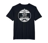 Senor Data Engineer - Funny Geek Joke T-Shirt, Homme Grandes Tailles, Noir, 5X Tall